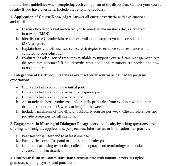 NR581 Week 1 Discussion: Strategies for Graduate Nursing Success